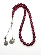 Rare Vintage Faturan Cherry Amber Prayer Beads Misbaha Tesbih 33 Beads 62g 15*10