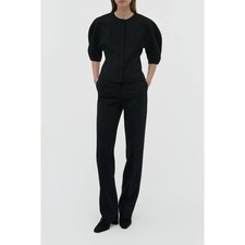 Gabriela Hearst Cecilia Straight Leg Pant in Black IT 42 US 6