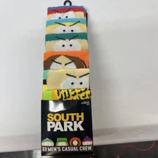 South Park 6 Pair CREW SOCKS Men Size 8-12 Bioworld NEW