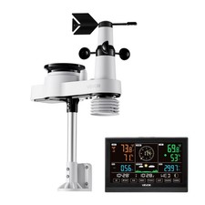 7.5" Display 5-in-1 Wireless Weather Station Indoor Outdoor Thermometer Sensor