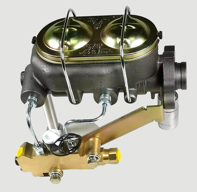 Disc Drum Master Cylinder 1'' Bore 4 Ports & Left Mount Proportioning Valve Kit