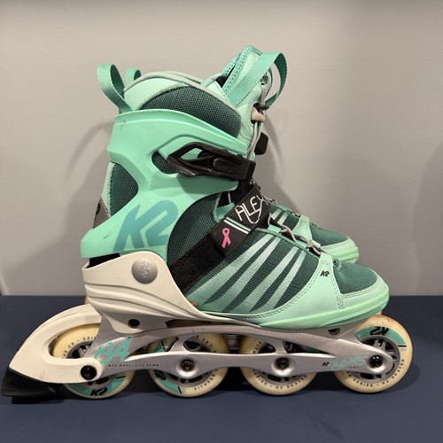 K2 Alexis 84 Pro Women’s Inline Skates Green/White Size 9.5 EU 40.5 Rollerblades