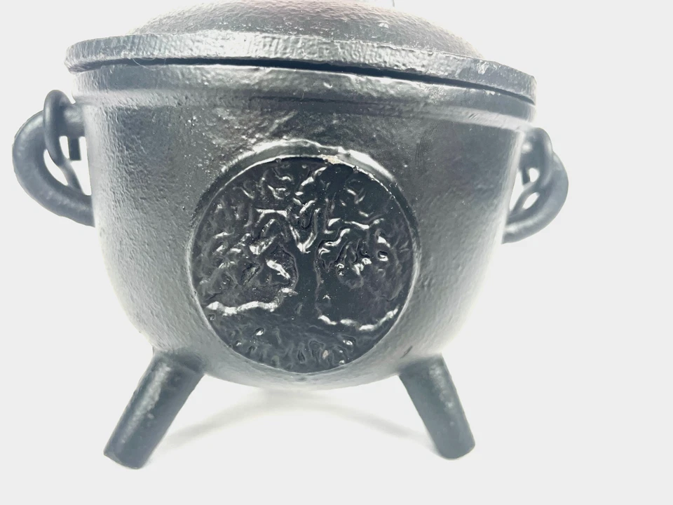 Cast Iron Cauldron w/Handle & lid - PERFECT for Incense, Smudging, & Candles - Image 4 of 4