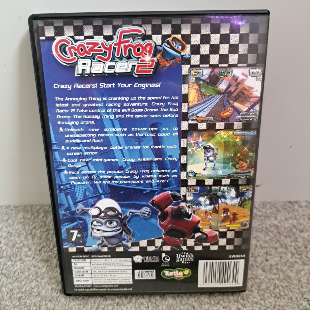 Crazy Frog Racer 2 PC Game CD ROM Axel F Popcorn Music the