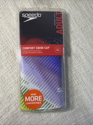Speedo Adult Comfort Swim Cap Colorful Latex Free
