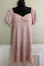 Vintage Y2K Milkmaid Babydoll Dress L (12-14) Romantic Rose Coquette Fairy