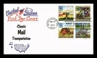 DR JIM STAMPS US COVER CLASSIC MAIL TRANSPORTATION FDC SETENANT ABC CACHET