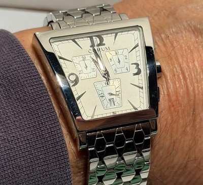 Men's Corum Trapeze Chronograph 196.404.20 Steel Bracelet Silver Dial