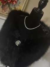 Black FOX Fur Stole Wrap