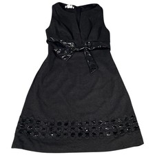 Kay Unger NY Dress Womens 6 Black Sleeveless V Neck Career Event Twee Academia