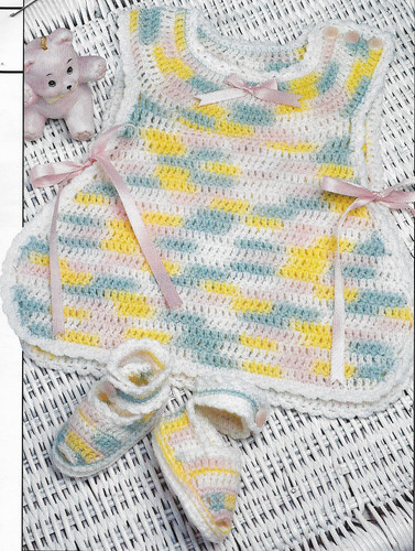 Baby Sundress & Sandals crochet pattern instructions