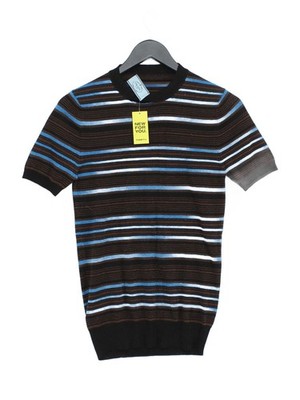 Prada Men's T-Shirt S Multi Striped Wool with Viscose, Other Basic