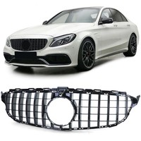 Sport KüHlergrill Frontgrill Schwarz Glanz FüR Mercedes C Klasse W205 S205 14-18