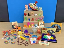 Vintage Toy Lot Spinning Tops Gumball Prizes Dimestore Toys Novelties