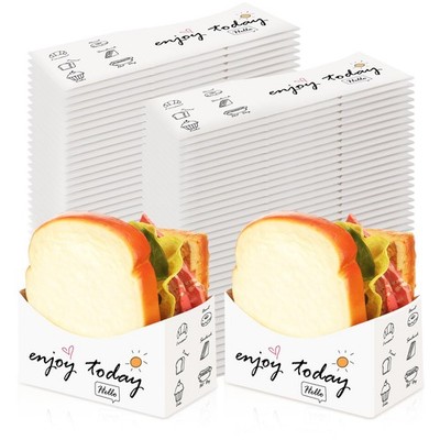 100 Pieces Foldable Sandwich Boxes Take out Containers 5'' x 2.8'' x 2.8'' Mini ...