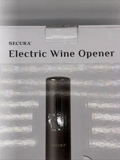 Secura Electric Wine Opener With Foil Cutter & Charging Dock Open Box Tested