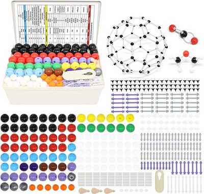 Molecular Model Kit,444Pcs Organic Molecular Chemistry Set W/C60,Atoms,Bonds,Mol