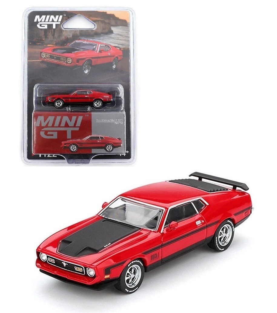 MINI GT #1122 - RACE RED - 1971 FORD MUSTANG MACH 1 - MIJO USA
