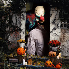Halloween Clown Decorations Scary Ghost Door Cover 79 X 35 Inches Creepy Window