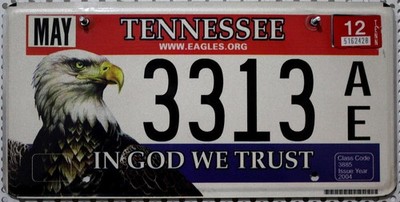 Tennessee Nummernschild USA Auto Kennzeichen Adler Motiv Eagles License Plate 