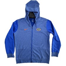 Florida Gators Hoodie Sweatshirt Mens Blue NCAA Football Dri Fit Full Zip Nike