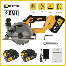 Brushless Cordless Circular Saw 21V 165mm 1100W Electric Wood Cutting Saw 2×2Ah