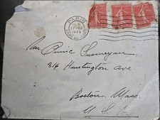3 Paris France 50 Cent 1929 Canceled Stamp On Envelope