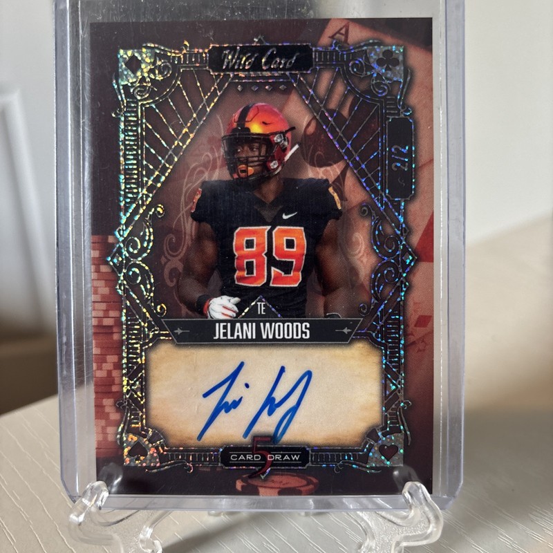 2022 Wild Card White Sparkle 2/2 Auto Jelani Woods 5CDV-77