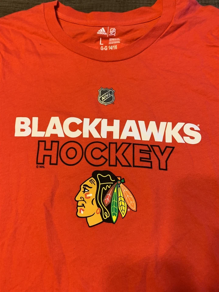 Adidas Chicago Blackhawks NHL Keith Duncan 2 Rojo SS Camisa Juvenil Grande 14/16 Foto 2 de 4