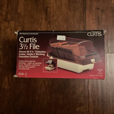 New Curtis DB-2 3.5 Diskette Storage File Holds 40 Diskettes NOS!
