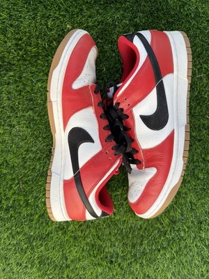 Nike Dunk Men s Low Top Lace-Up Athletic Sneakers Colorblock Red White Black