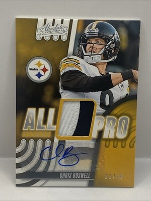 CHRIS BOSWELL 2025 ABSOLUTE ALL-PRO SOUVENIRS SILVER PATCH AUTO AUTOGRAPH #12/49