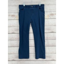 Betabrand Straight-Leg 4-Pocket Yoga Denim Jeans Womens XL Petite Blue Dark Wash