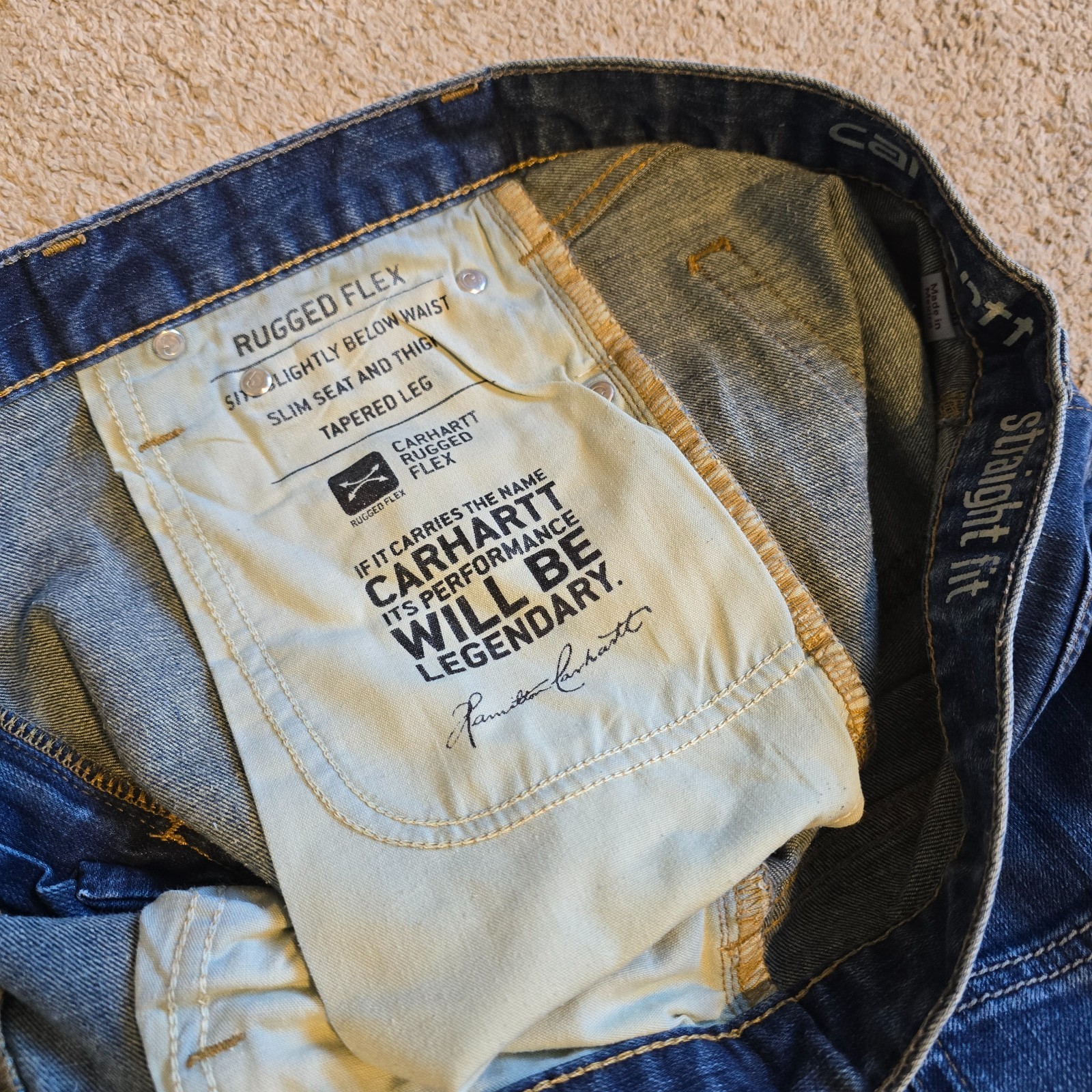 Men’s Carhartt Blue Rugged Flex Relaxed Fit Denim Pants - 31 x 30 image 9