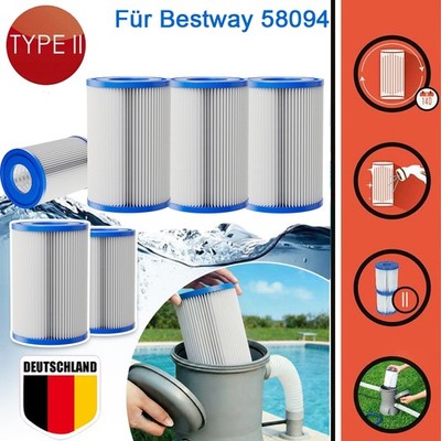 Filterkartusche Typ II Für Bestway 58094 58383 Poolfilter Ersatzfilter Pool Gr 2