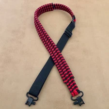 Red & Black Handmade Adjustable Paracord Gun Sling Rifle Shotgun USA 🇺🇸