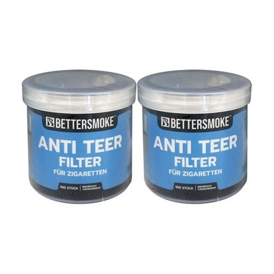 Bettersmoke Anti Teer Filter für Zigaretten, 2 Packungen je 100 Stück