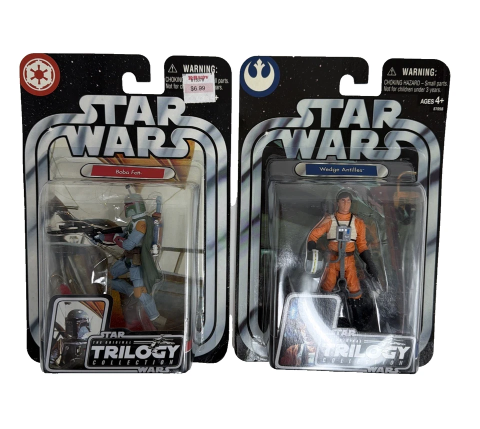 Star Wars The Original Trilogy Collection Lote de 2 (Hasbro 2004) Boba Fett, Wedg Foto 2 de 4
