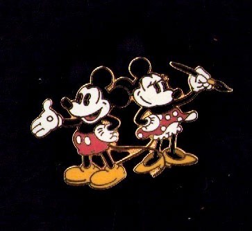 Disney 1929 Pie Eye Mickey And Minnie Pin