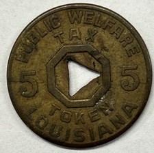Louisiana Public Welfare Brass Tax 5 Mill Token - Sales Tax Token