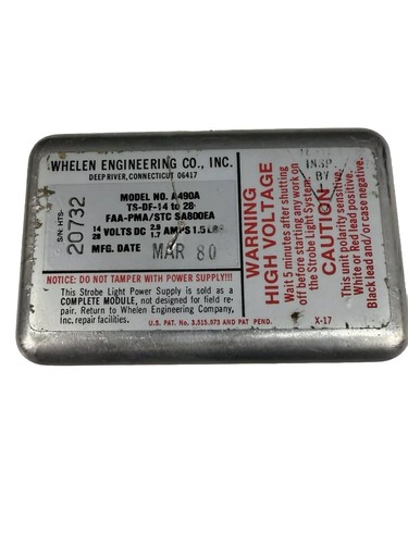 A490A TS-DF-14 to 28 Whelen Strobe Light Power Supply - Picture 3 of 3