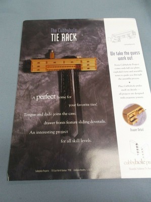 The Cubbyhole Tie Rack full scale blueprint plans woodworking project