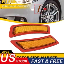 For BMW 5 Series F10 2011-2016 Amber Front Bumper Reflectors Side Marker Lamps