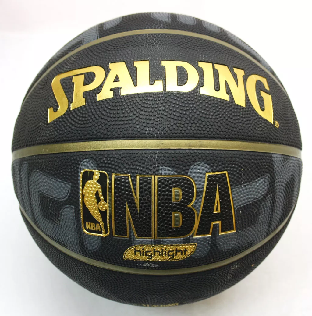 RARE SPALDING GOLD HIGHLIGHT NBA OUTDOOR BASKETBALL BALL SIZE 7 INFLATED  NEW !