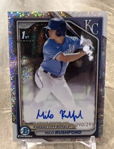 2024 Bowman Chrome Milo Rushford 1st Bowman Speckle Refractor Auto /299  Royals