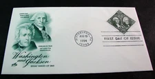 US Stamp FDC Scott# 2592 Washington & Jackson 1994 Used L756