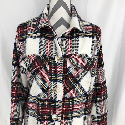Ellison Multicolored Plaid Button Up Coat Jacket TJ9100-6 Small