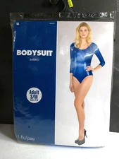 Amscam Adult Blue Bodysuit Metallic Shiny Halloween Costume Small/Medium