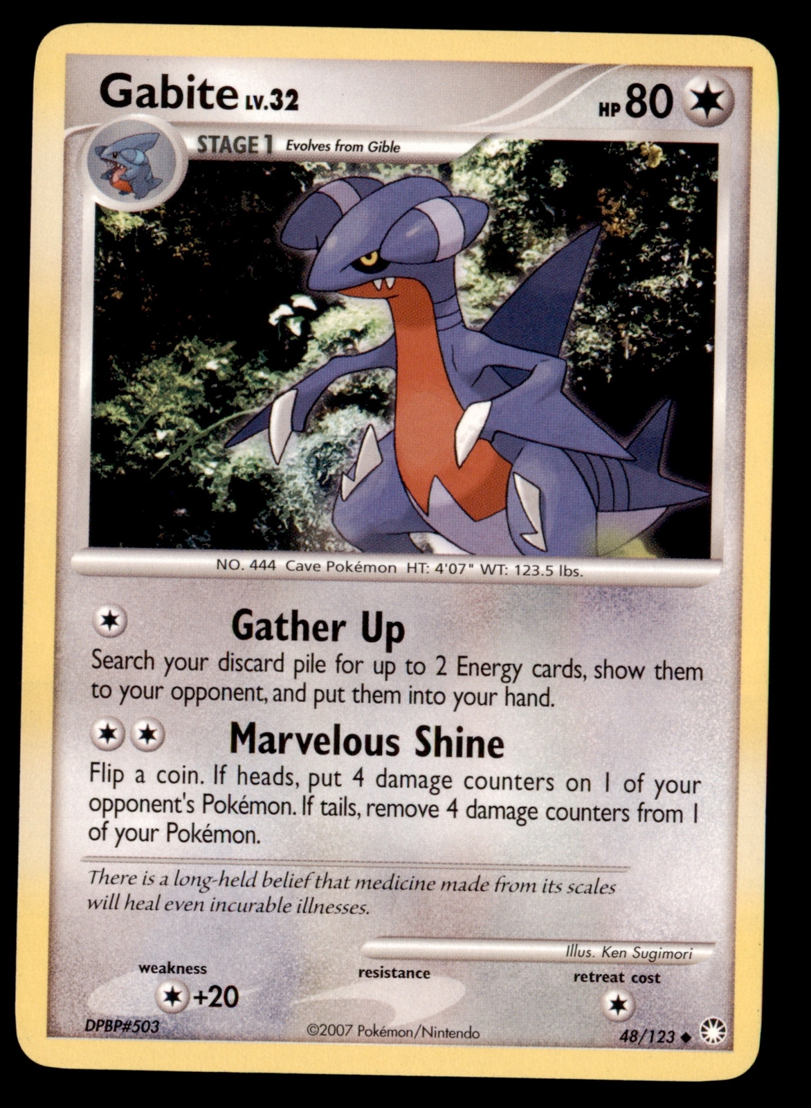 Pokemon Card Gabite LV.32 Mysterious Treasures 48/123 NEAR MINT Non-Holo TCG!!!!