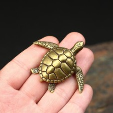 Süß Mini Messing Sea Turtle Figurinen Miniatur Tiere Skulptur Bronze Feng-Shui